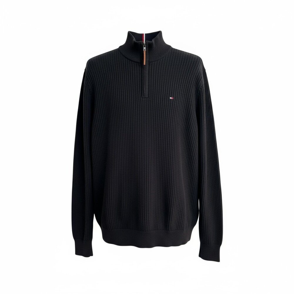 Men's Tommy Hilfiger Combed-Cotton Quarter-Zip Sweater Size XL
